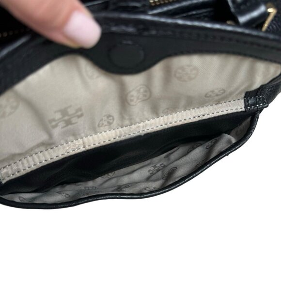 Tory Burch Black Clay Shopper Tote Pebble Leather - Picture 14 of 15